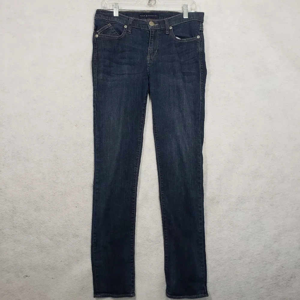 Rock & Republic Berlin Womens Jeans Dark Wash Blue Size 10 Stretch - Picture 1 of 9